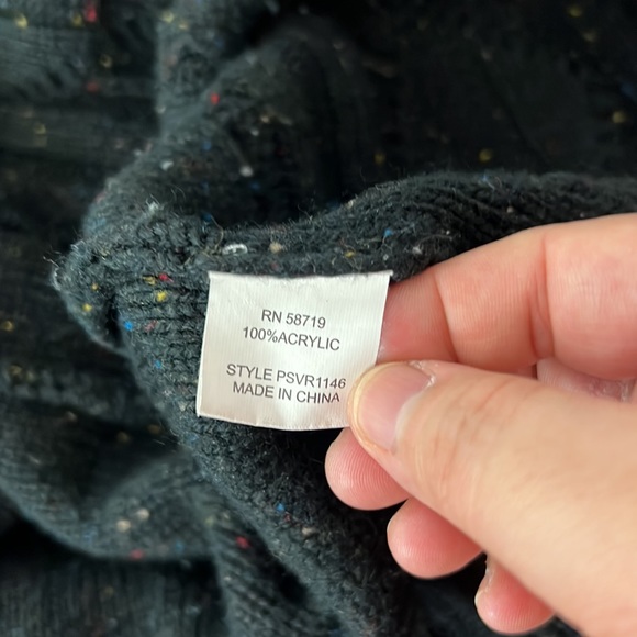 NY Collection Sweater Women Extra Large Petite Black Rainbow Speckled Cardigan - Picture 7 of 14